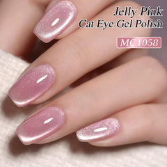 Swatches of base color variants with Double Rhythm cat eye gel polish