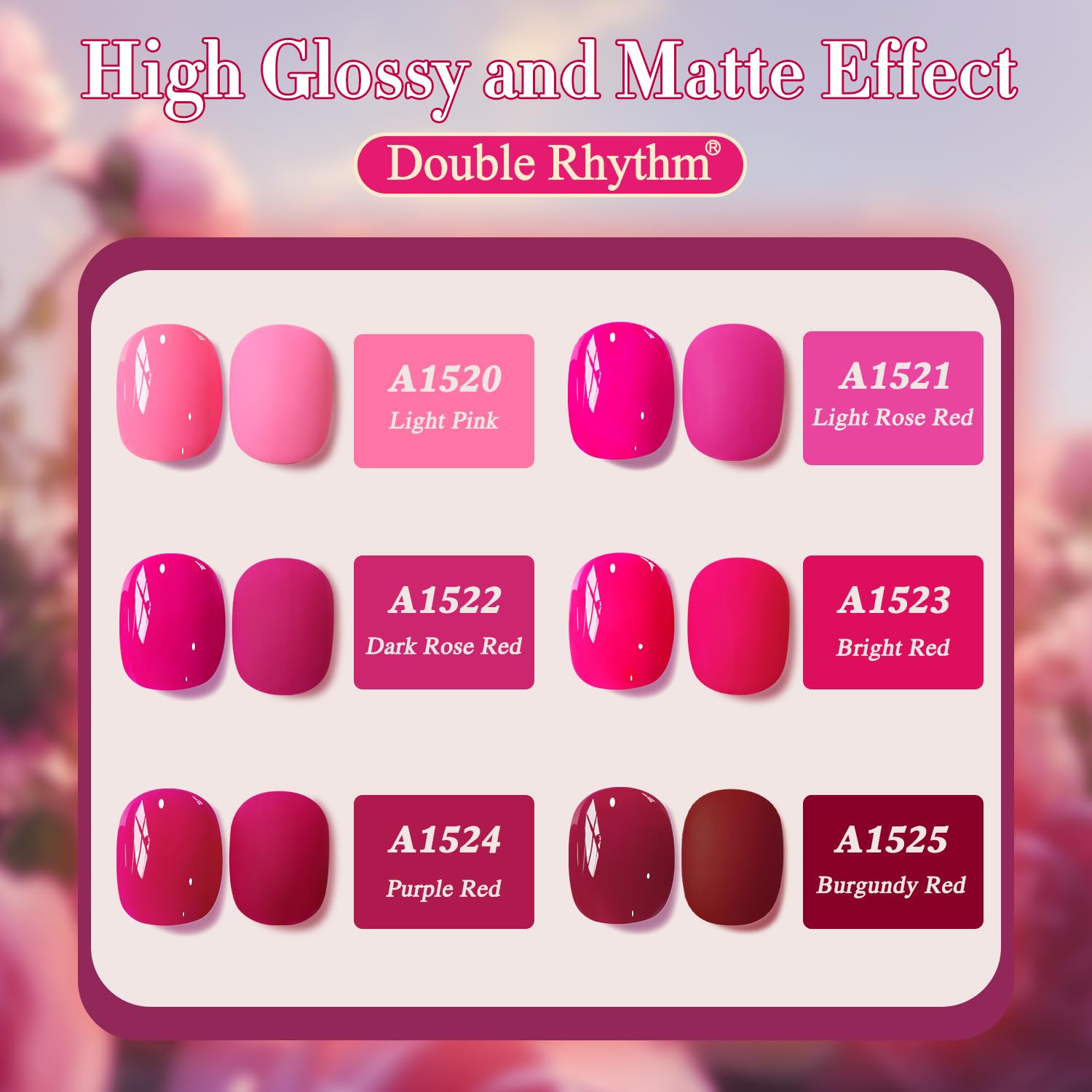 Double Rhythm burgundy gel polish bottle for sophisticated looks