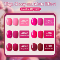 Double Rhythm burgundy gel polish bottle for sophisticated looks