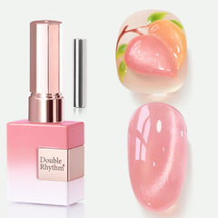 Double Rhythm cat-eye bottle with magnet shows dramatic magnetic shift for chic nails.