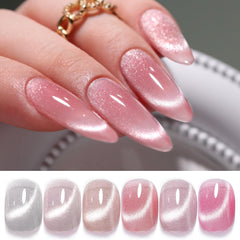 Double Rhythm cat eye gel polish set with six colors for chic nails