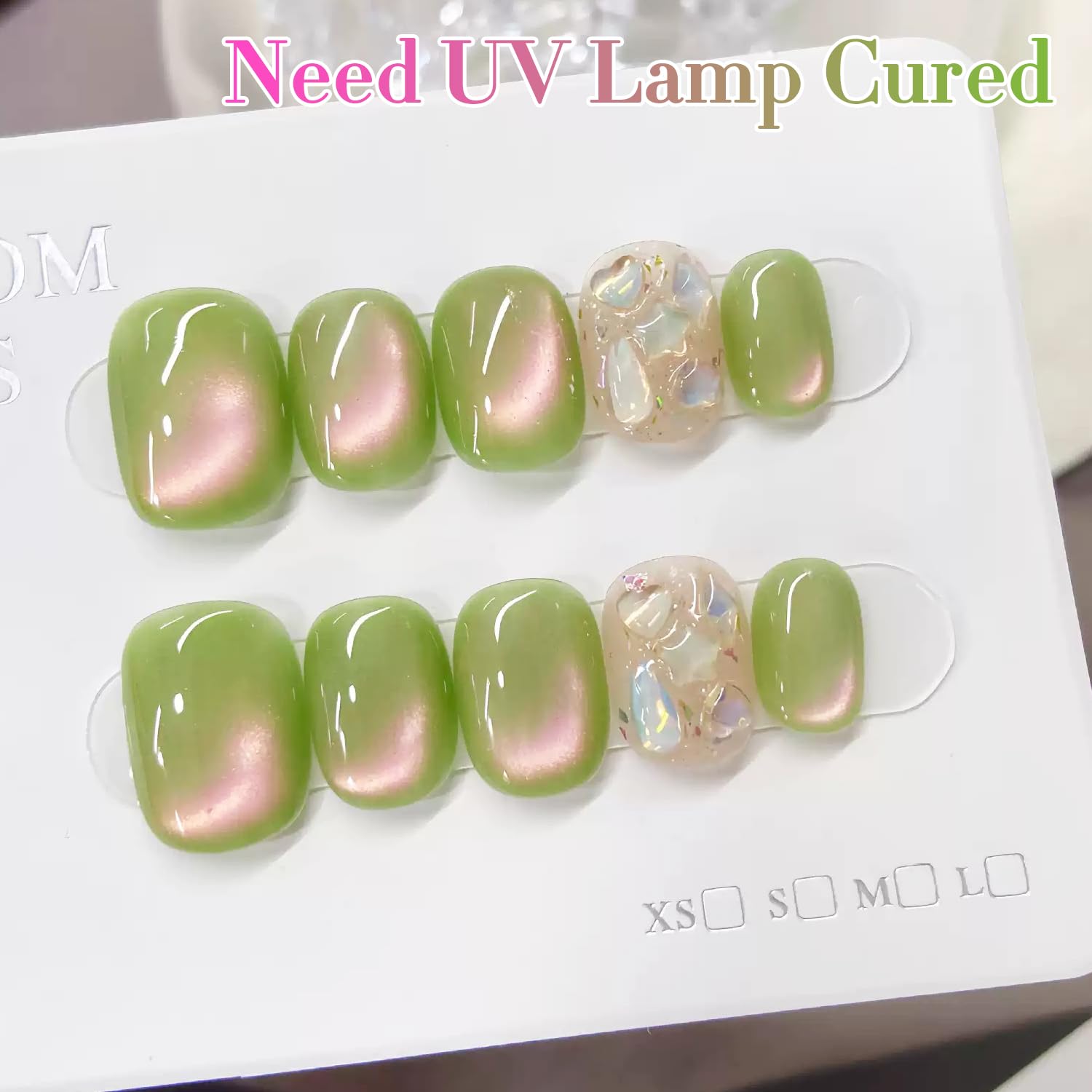 DIY at-home manicure using Double Rhythm cat-eye gel polish