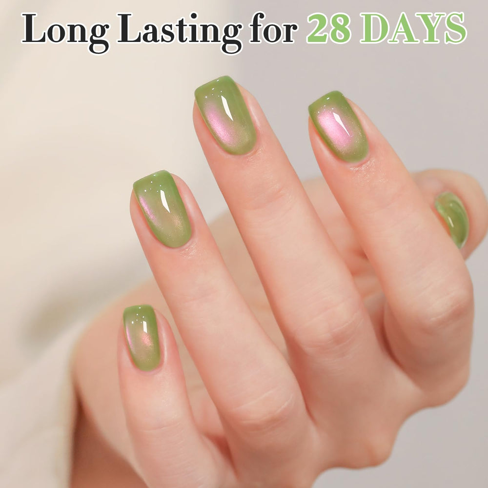 LED/UV curing session for Double Rhythm cat-eye gel polish