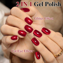 Double Rhythm cat eye gel polish magnet demonstrates magnetic nail art with shifting shimmer