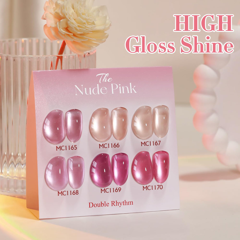 LED/UV curing step for Double Rhythm cat eye gel polish.