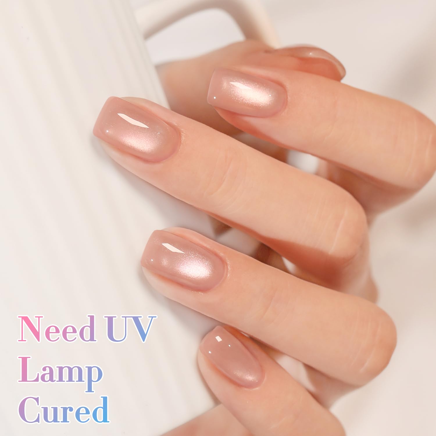 At-home manicure setup featuring Double Rhythm Fruit Nude shade