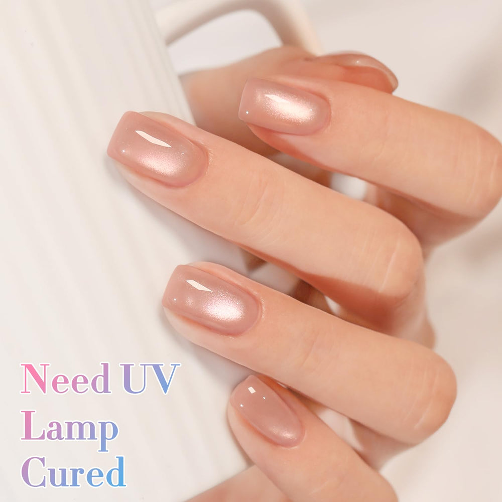 At-home manicure setup featuring Double Rhythm Fruit Nude shade