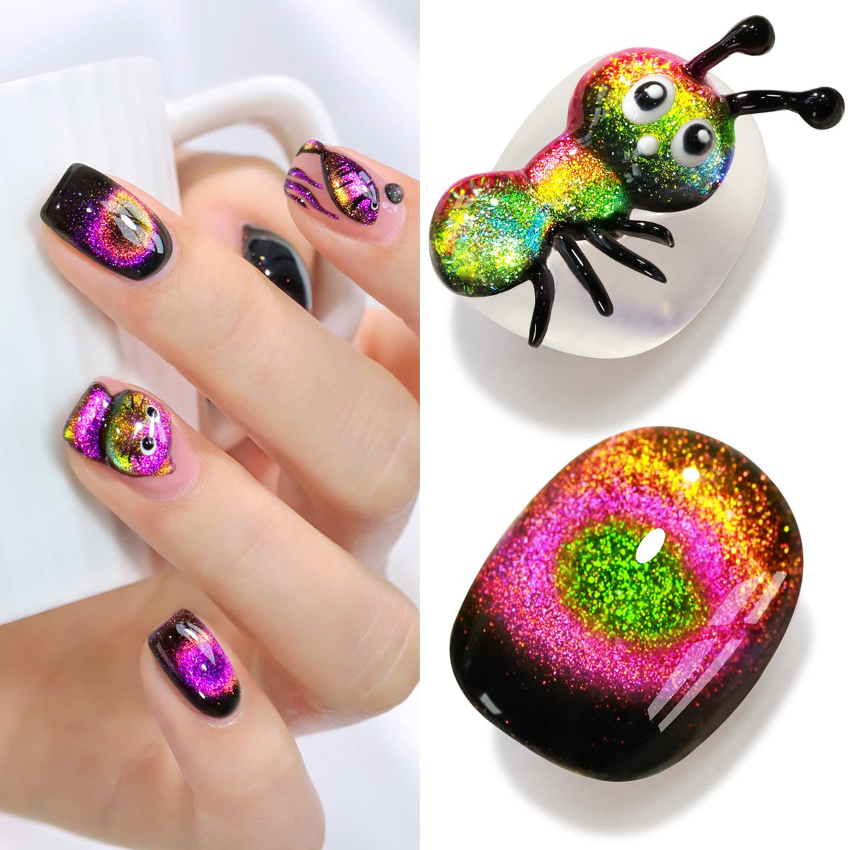 Double Rhythm cat eye gel polish bottle with magnet for at-home salon-quality nails