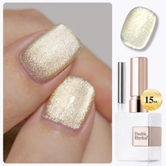 Double Rhythm Cat Eye gel polish ice glass shimmer for bold nail art.