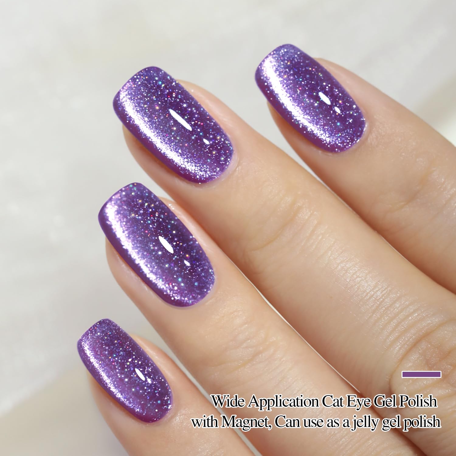 Double Rhythm dark purple gel nail art for at-home design