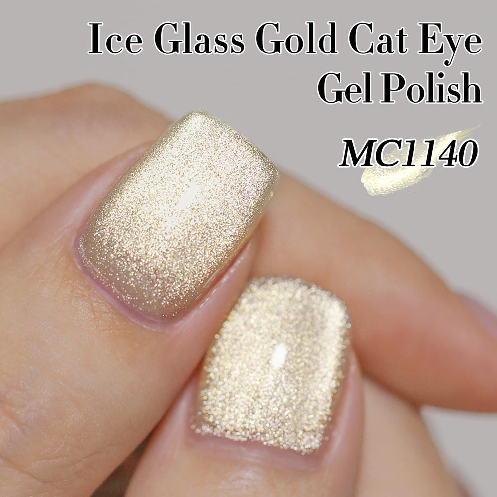 Double Rhythm magnet effect creating cat-eye lines on nails.