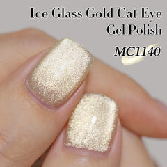 Double Rhythm magnet effect creating cat-eye lines on nails.