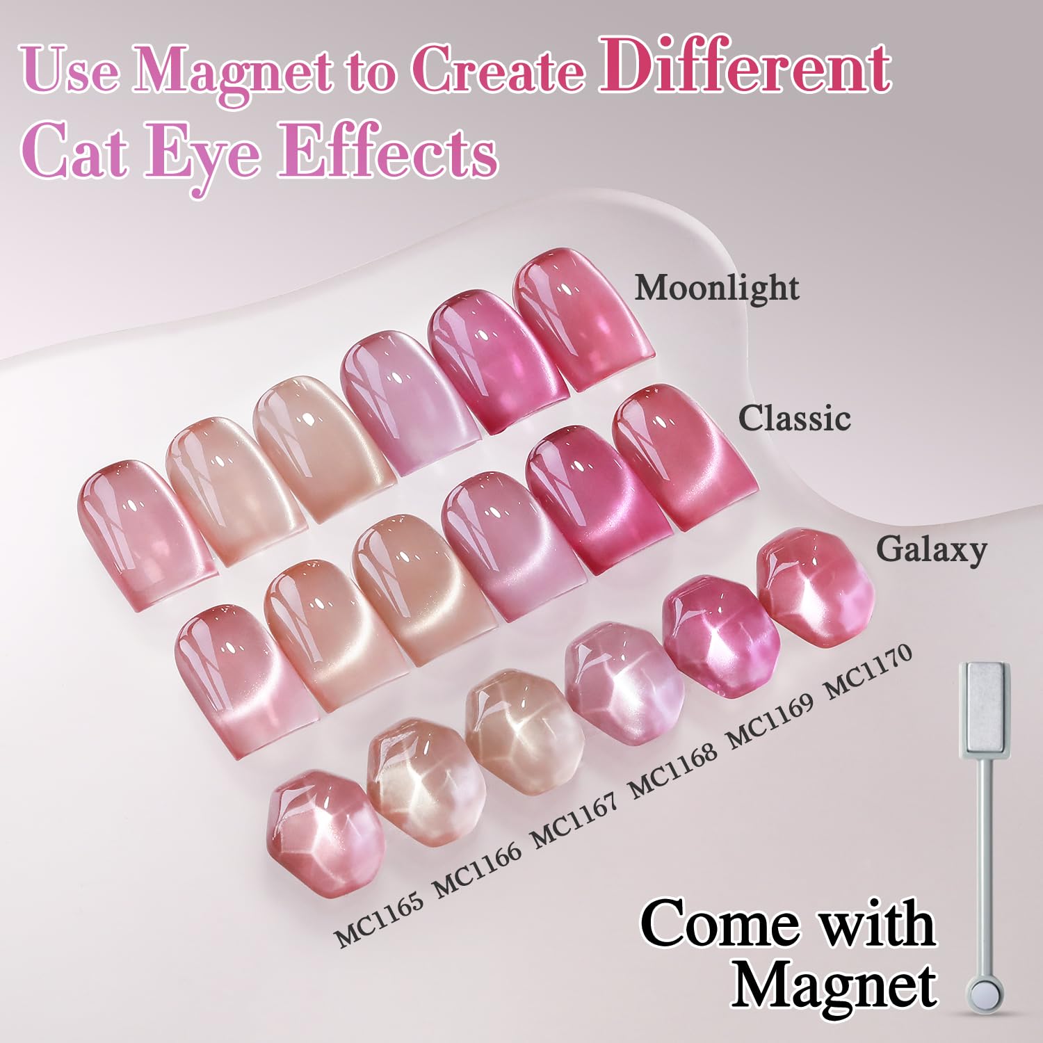 Double Rhythm Sapphire cat eye gel polish with magnetic depth for modern style