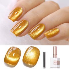 Double Rhythm Cat Eye Jelly Glass 15ml bottle showing magnetic shimmer for dramatic nails.