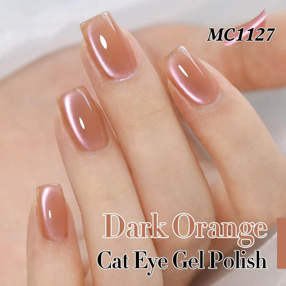 Double Rhythm cat eye magnet in action on nails showing color shift