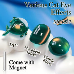 Double Rhythm magnet in action creates shifting cat-eye effect