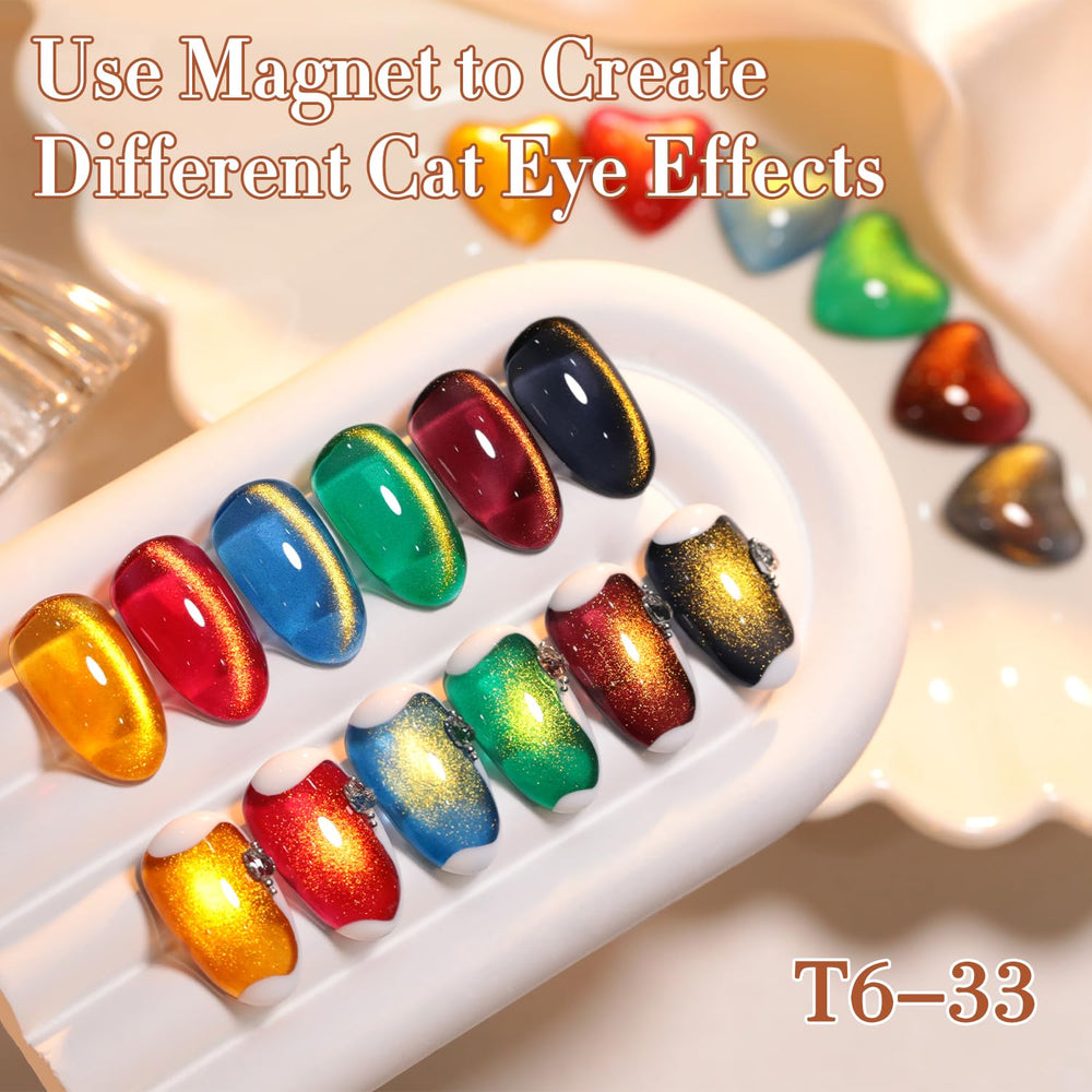 Double Rhythm Cat Eye magnet effect close-up reveals holographic shimmer