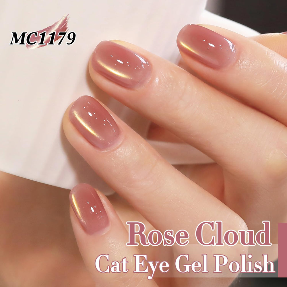 Double Rhythm cat-eye nail art demonstration showing magnet pattern variety.