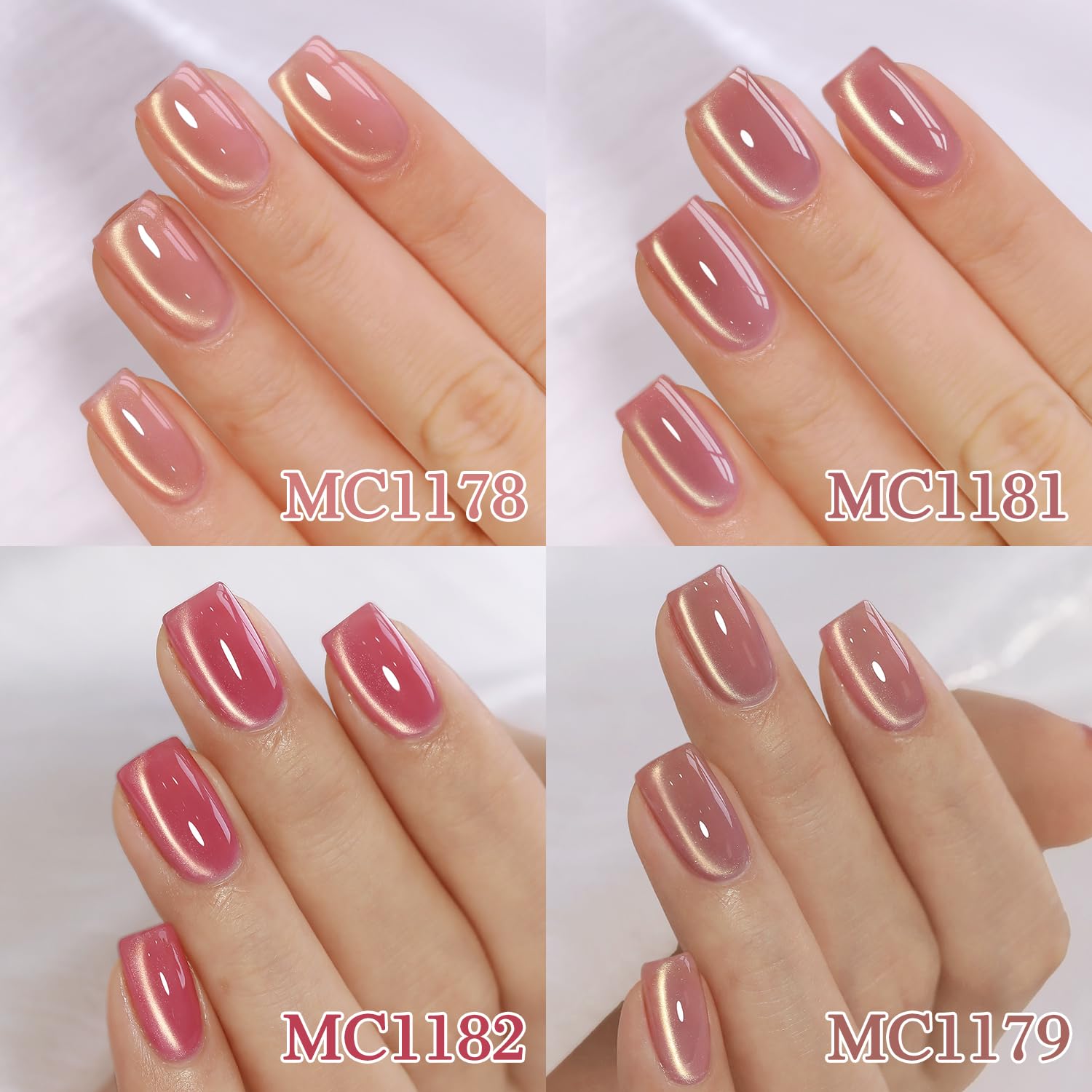Base and top coats applied to Double Rhythm Cat Eye gel polish for smooth results.