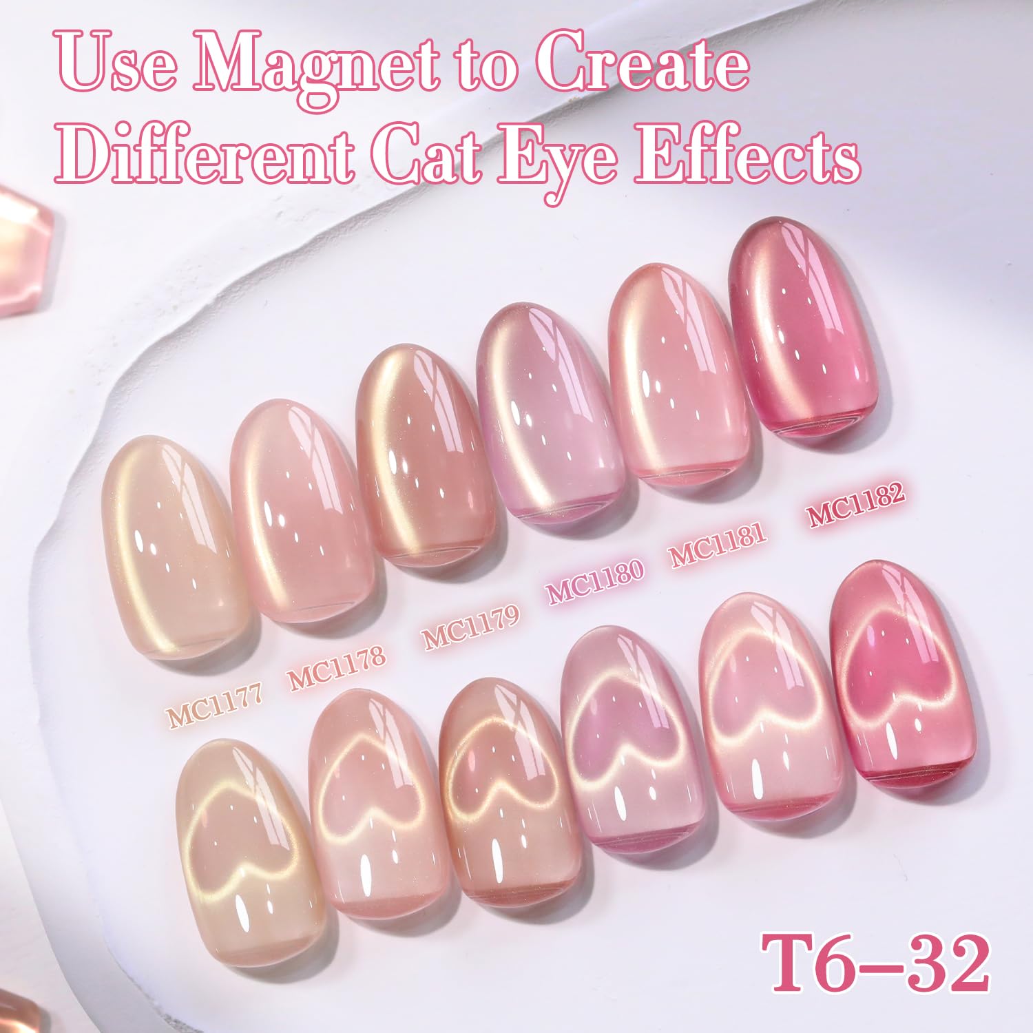 UV/LED lamp curing Double Rhythm Cat Eye polish for quick setting.