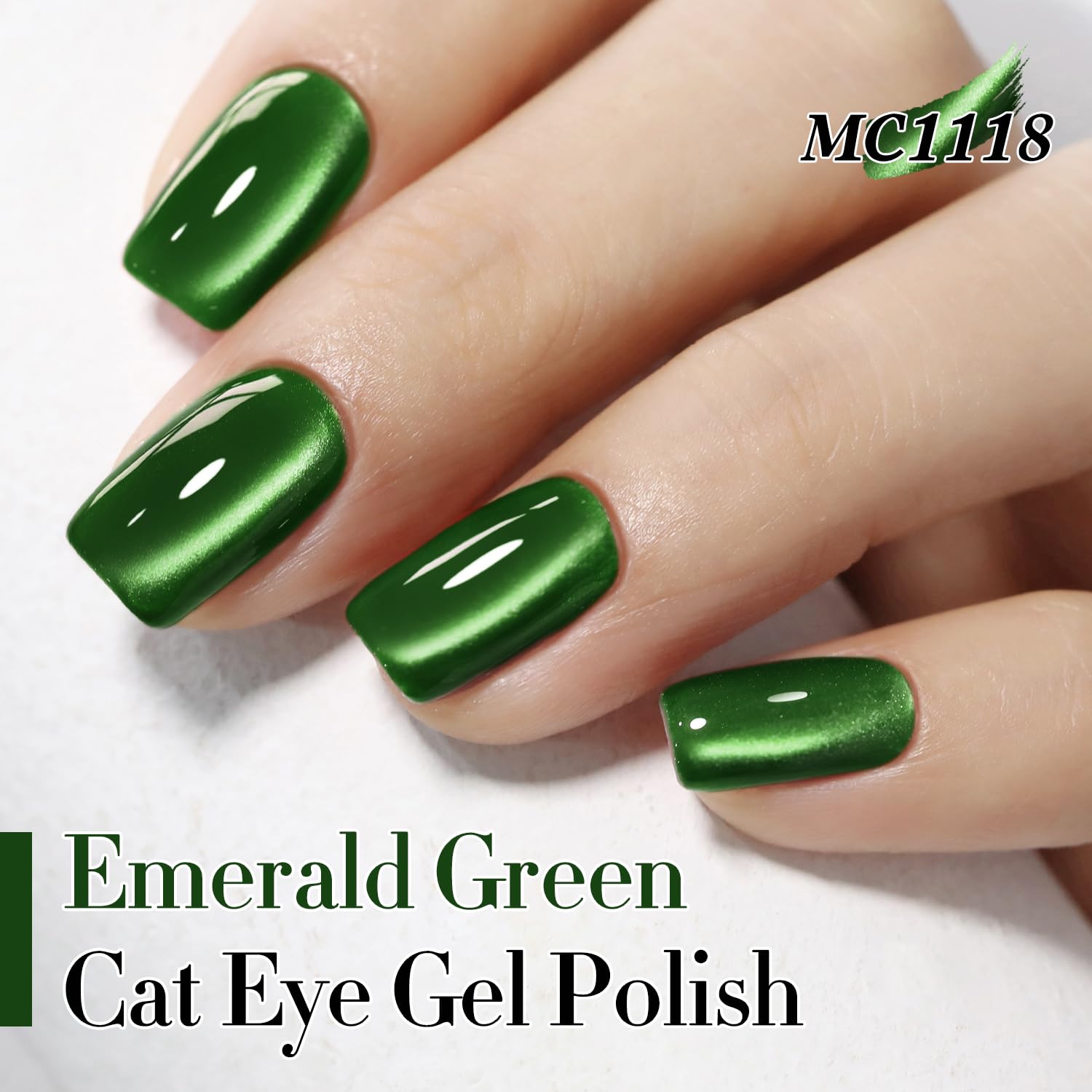 Close-up of Double Rhythm Cat Eye Polish showing shimmering particles.