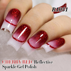Swatch reveals holographic sparkle for creative nail art.