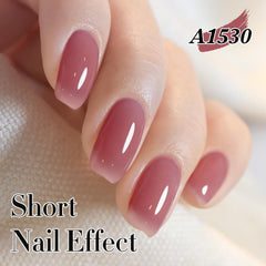 Double Rhythm translucent gel polish close-up under lighting to highlight shine.