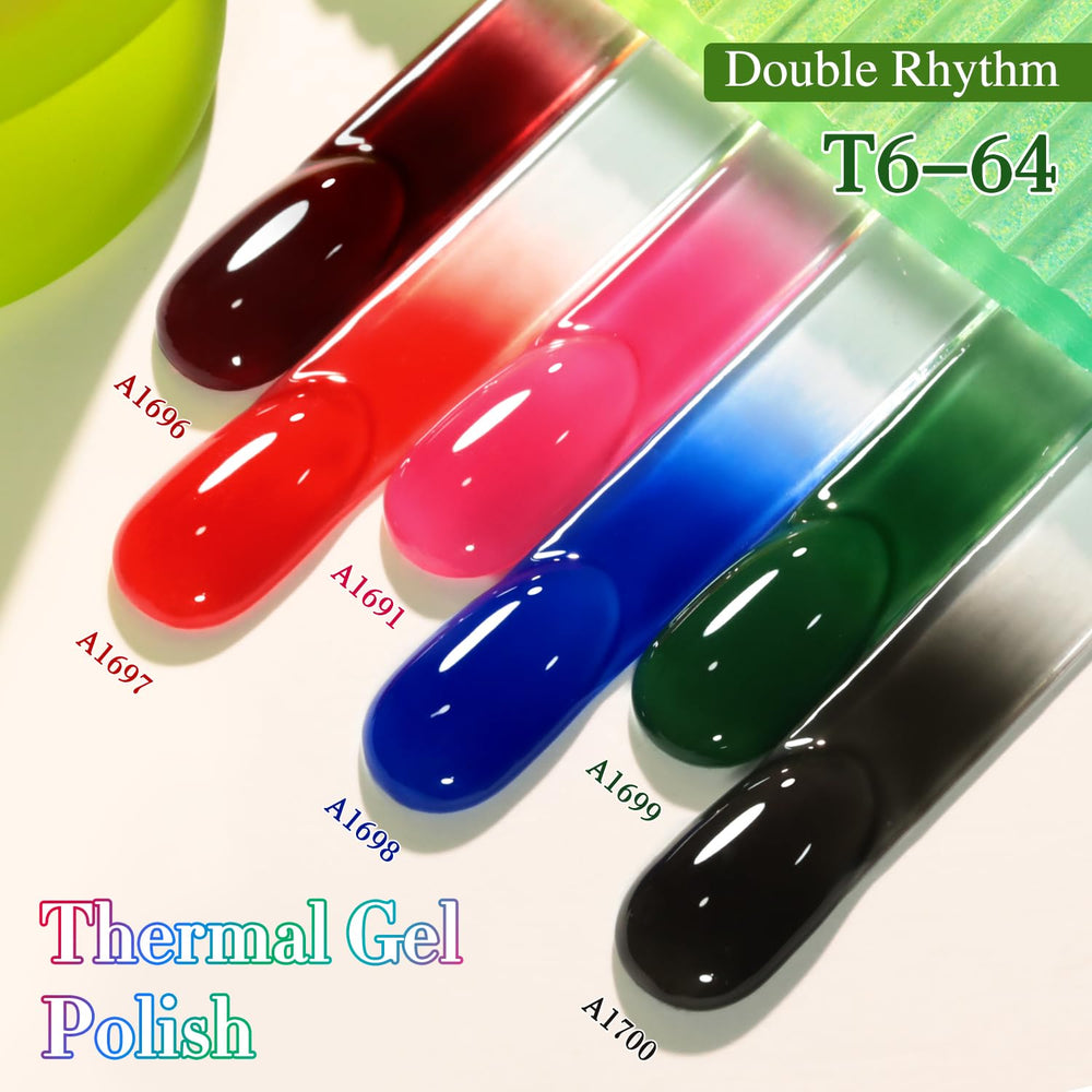Double Rhythm color-changing gel polish close-up highlighting temperature shift.