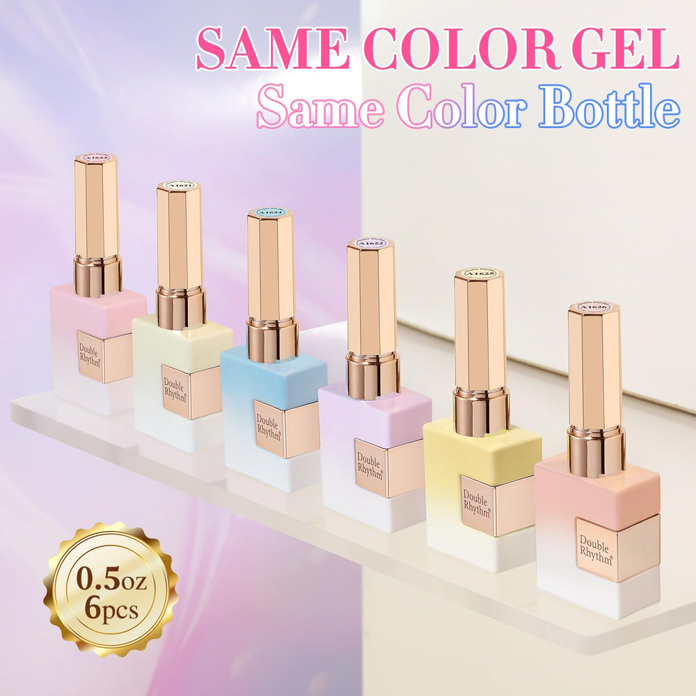 Double Rhythm color swatches showing shade range for planning manicures