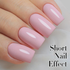 Double Rhythm creamy pink nails with glossy finish for salon-like look