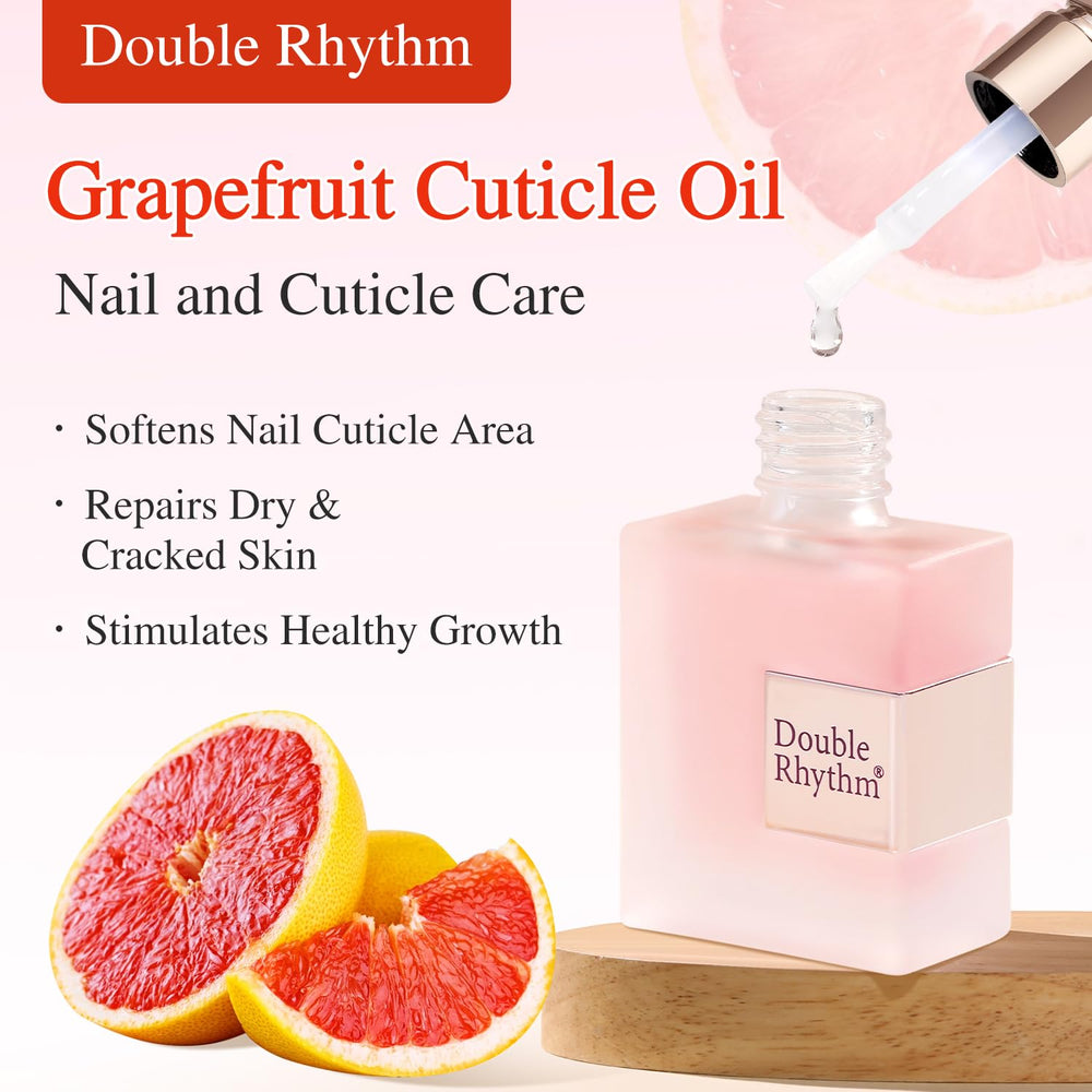 Double Rhythm Cuticle Oil brush applying product to nails for hydration.