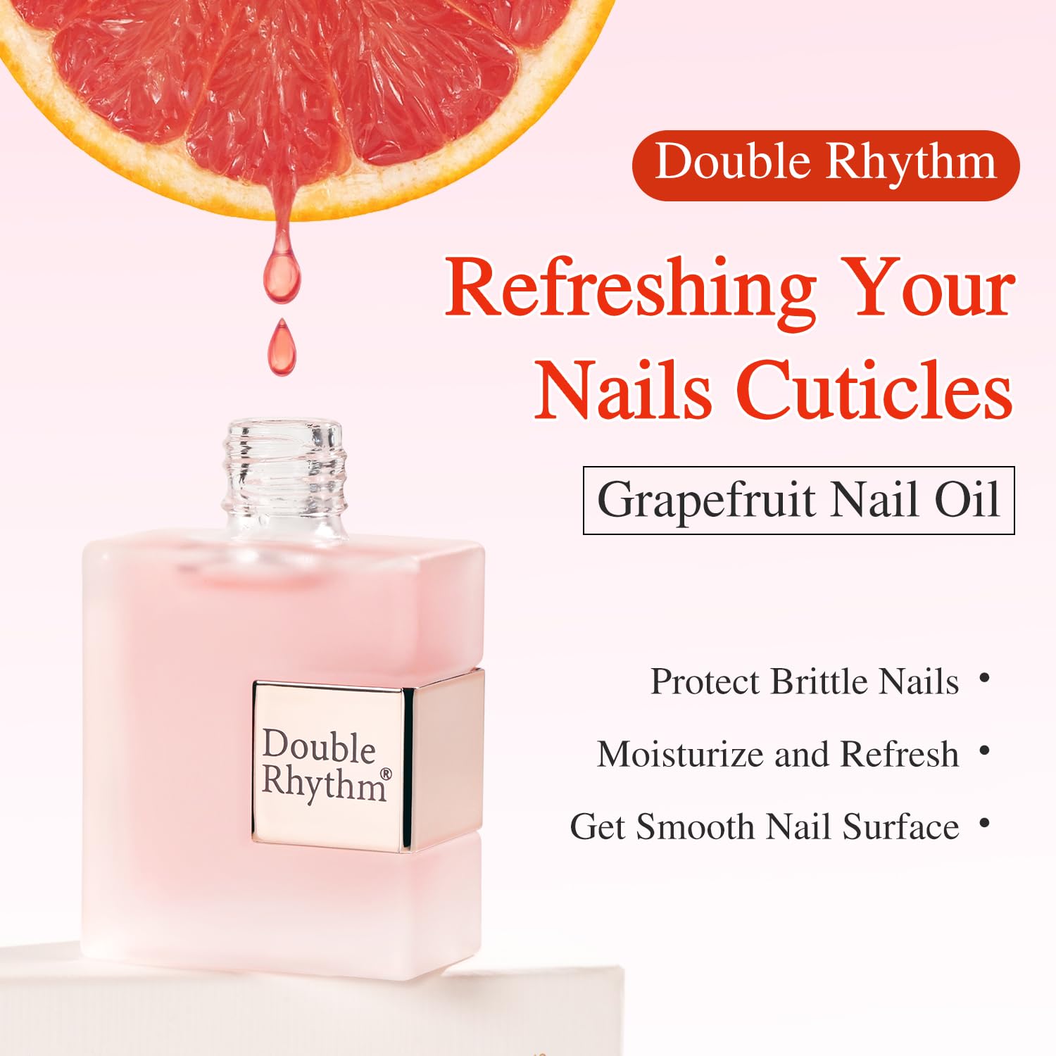 Double Rhythm Cuticle Oil on nail bed, softening and conditioning the surrounding skin.