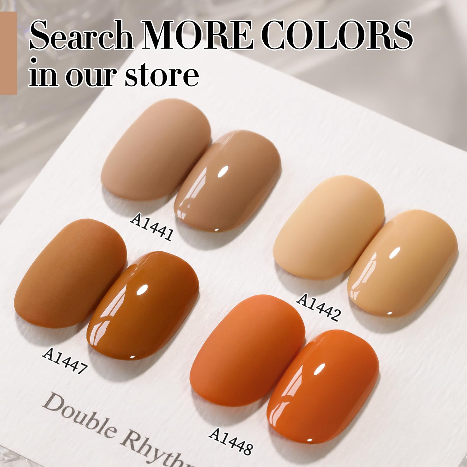 Double Rhythm Deep Nude A1441 high-gloss finish after curing shines.