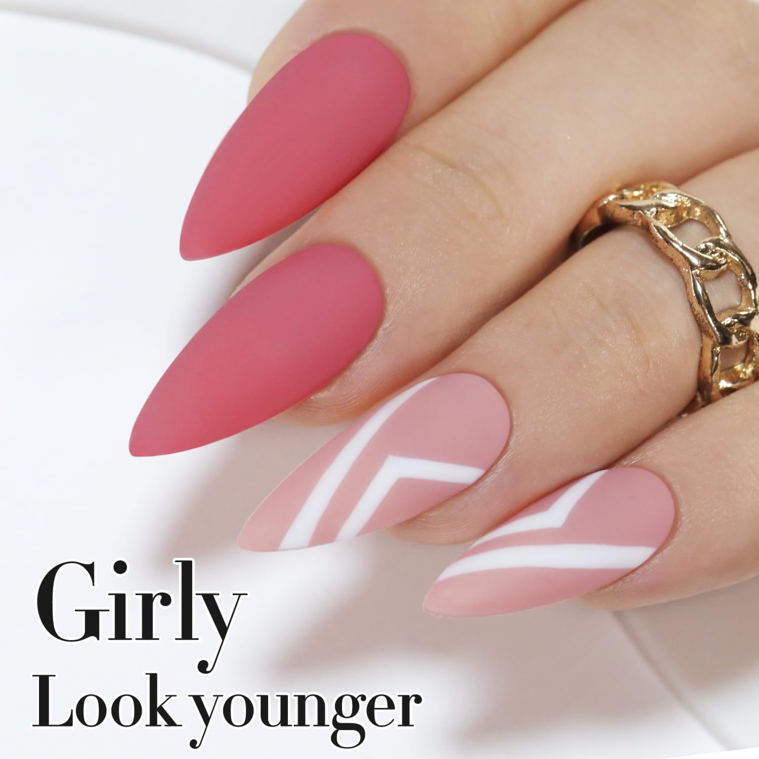 DIY at-home manicure with Double Rhythm rose pink gel polish