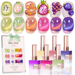 Double Rhythm Glass Rose Pink gel polish bottle with magnetic cat-eye shimmer