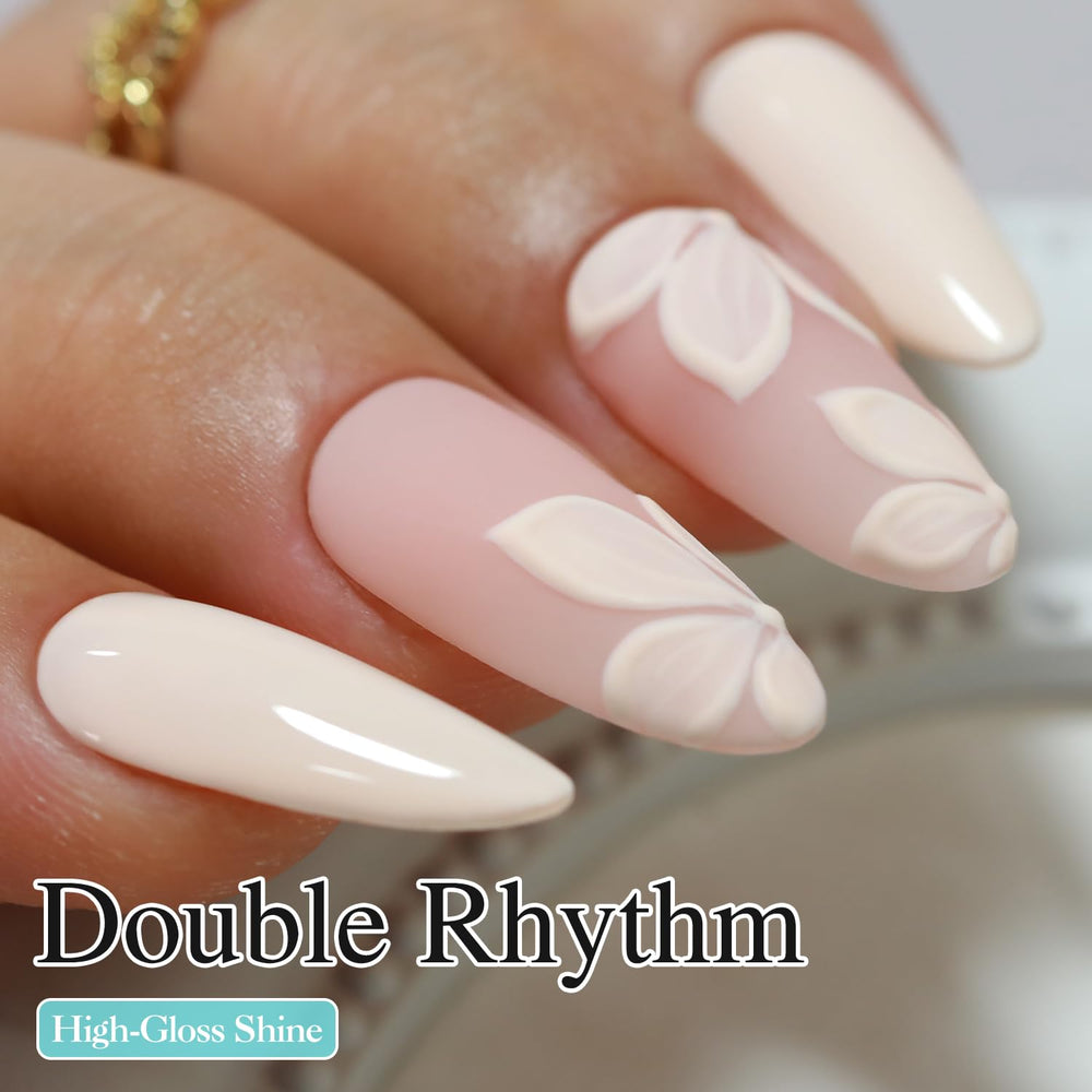 15ml Double Rhythm gel polish bottle with swatch ready for DIY manicure.