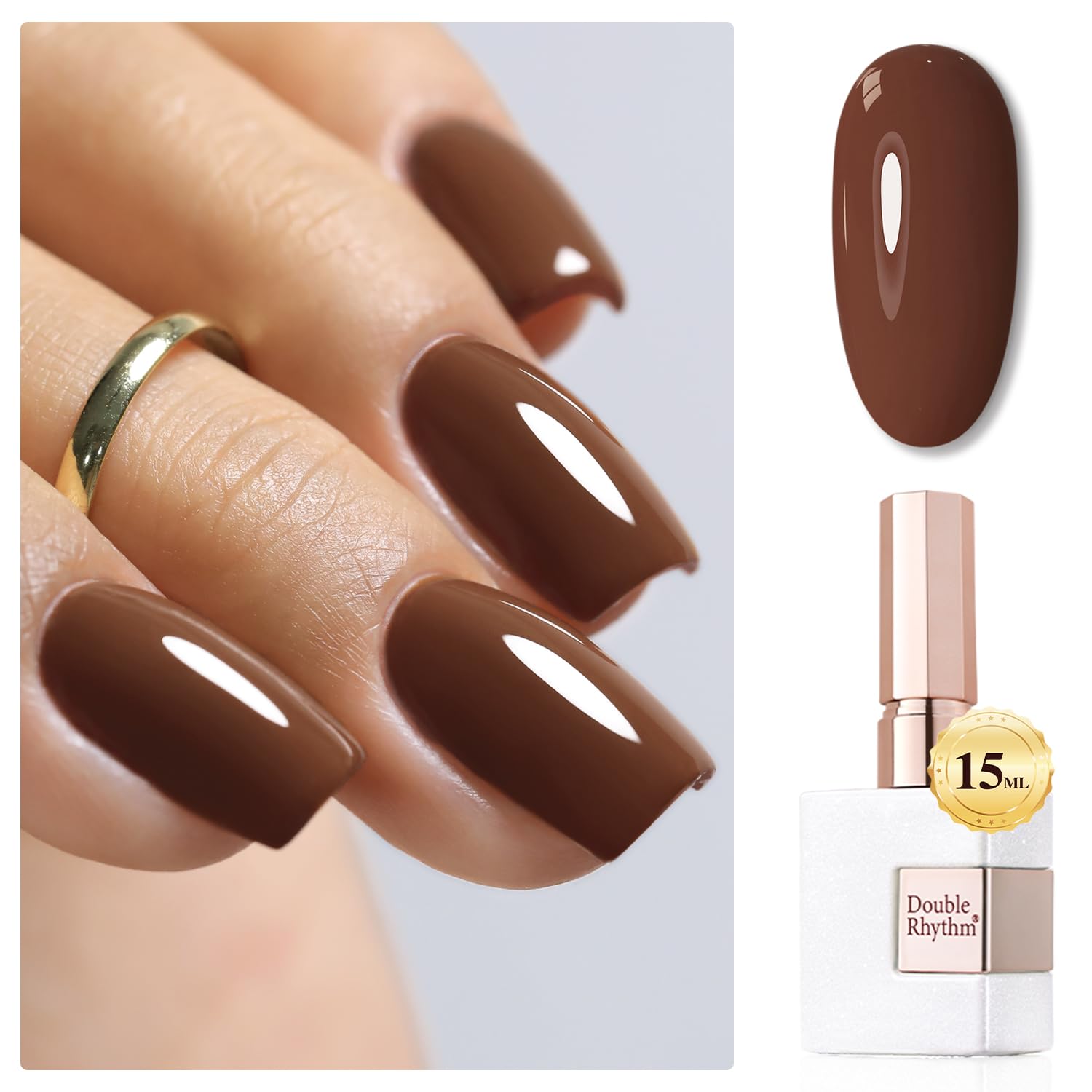 Double Rhythm gel polish bottle ready for at-home nail art.