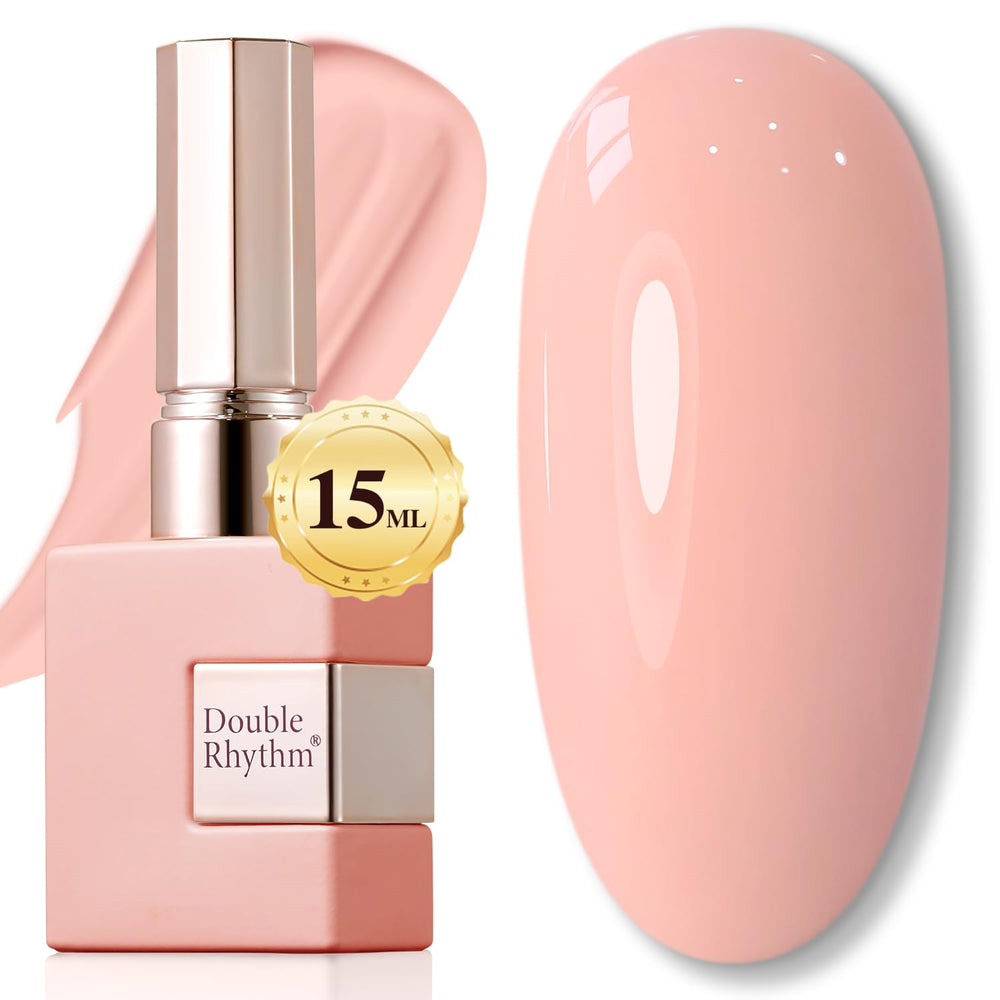 Double Rhythm gel polish milky orange pink bottle for a consistent color finish