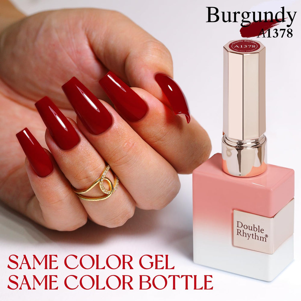 Double Rhythm gel polish brush stroke demonstrates smooth application.