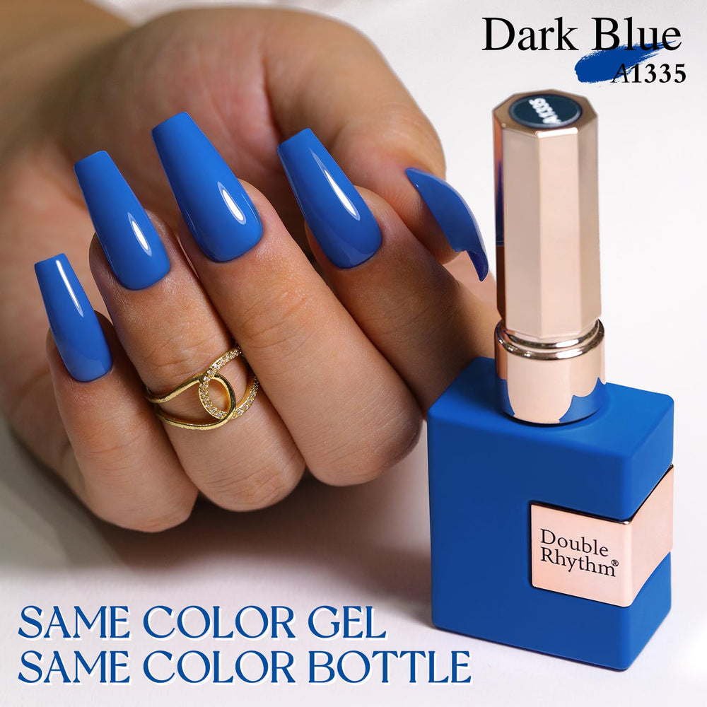Double Rhythm gel polish application on a nail for a salon-quality finish.