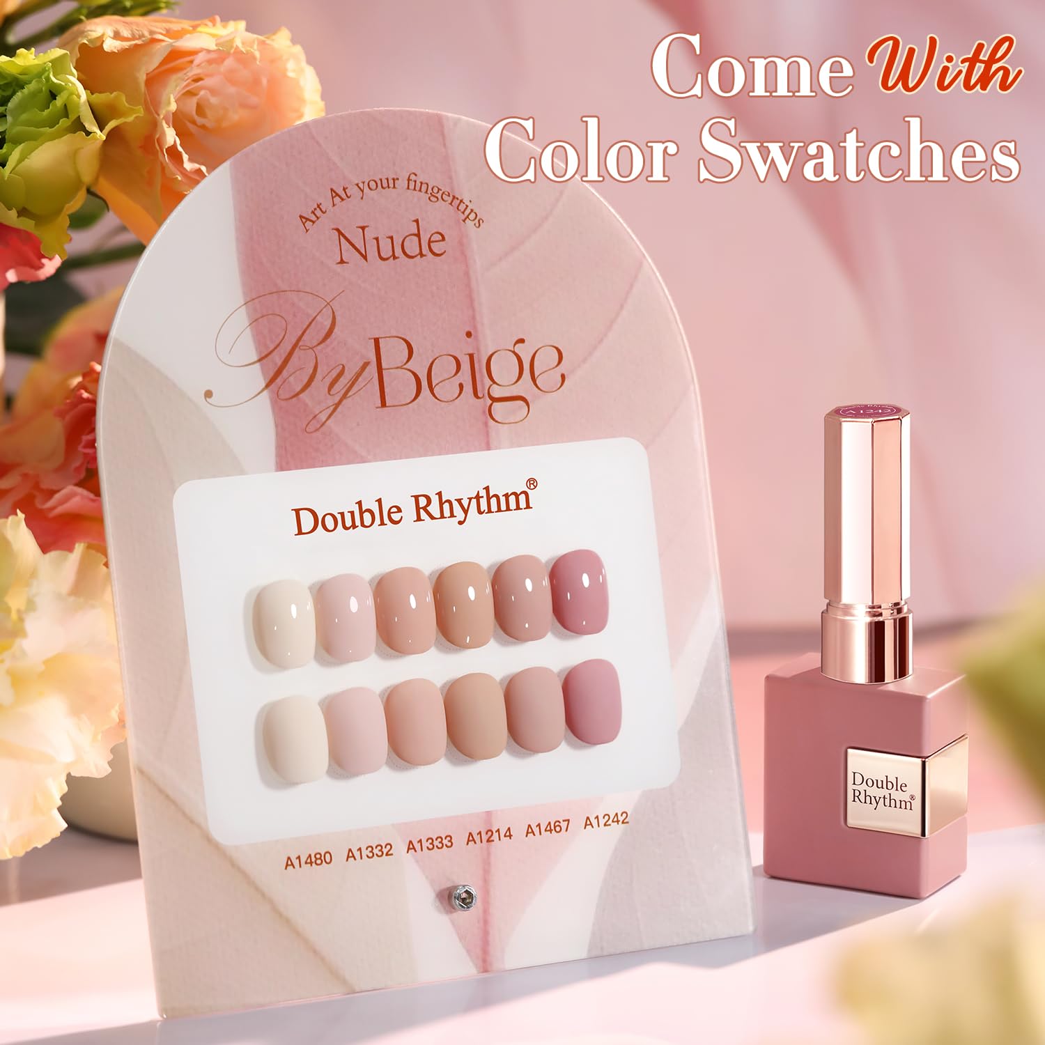 Double Rhythm gel polish swatch demonstrates even coverage and subtle shimmer.