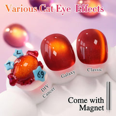 Gel polish paired with different base colors to create varied finishes
