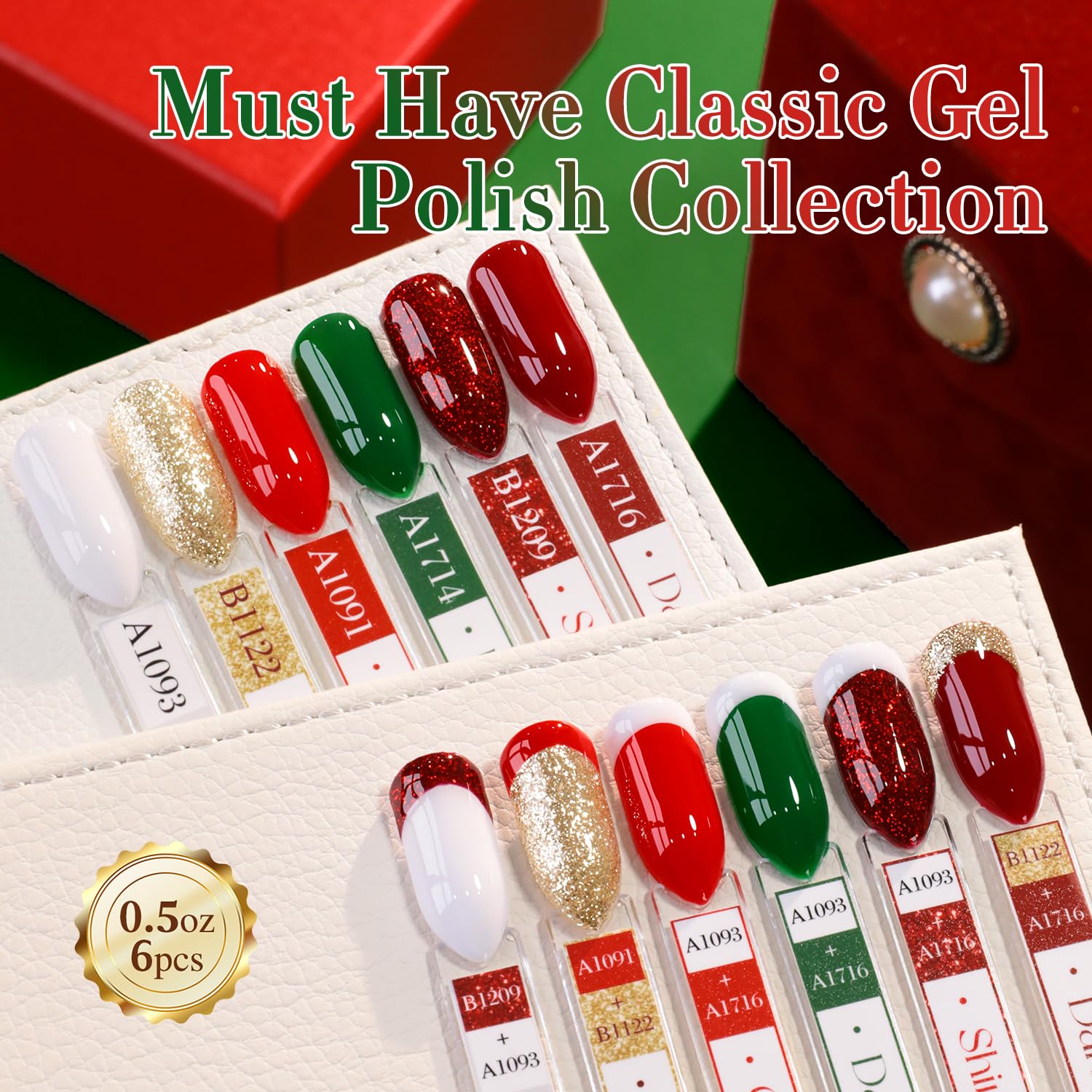 Double Rhythm glitter green gel polish 15ml offers bold seasonal flair