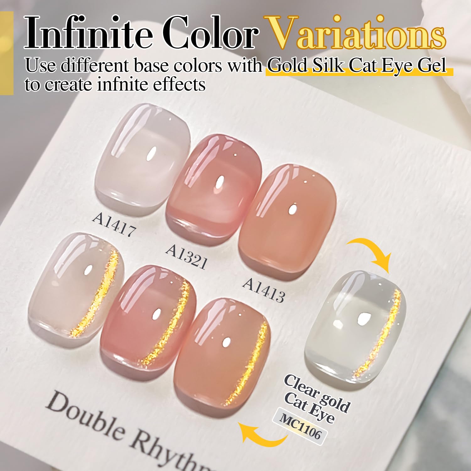 Double Rhythm gel polish LED curing 60 seconds close-up.