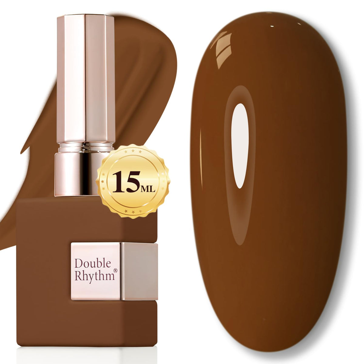 Double Rhythm 15ml gel polish brown A1444 for easy at-home manicure.