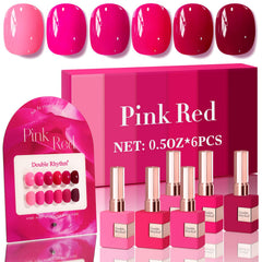Double Rhythm gel polish set 6pcs 15ml ready for at-home manicures