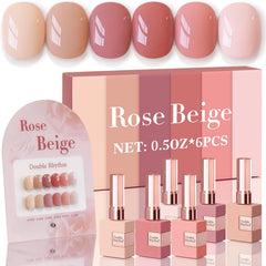 Double Rhythm gel polish set in rose beige for at-home salon-quality manicures.