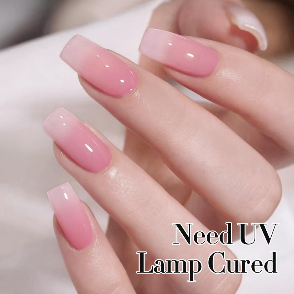 Double Rhythm gel polish top coat delivers high-gloss finish.
