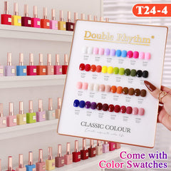 Double Rhythm top coat bottle delivers a high-gloss finish on swatches.