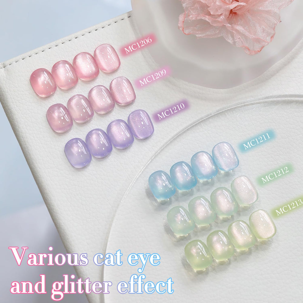 Gift-ready packaging shot featuring Double Rhythm cat eye gel polish.